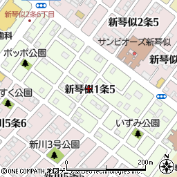 北海道札幌市北区新琴似１条5丁目周辺の地図