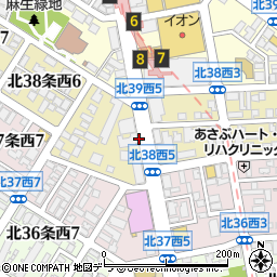 北海道札幌市北区北３８条西周辺の地図