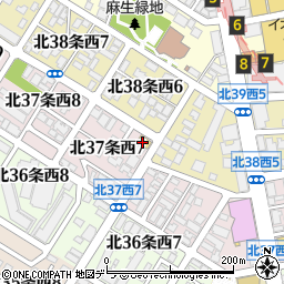 セブンイレブン札幌北３７条店周辺の地図