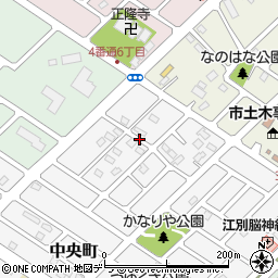 北海道江別市中央町周辺の地図