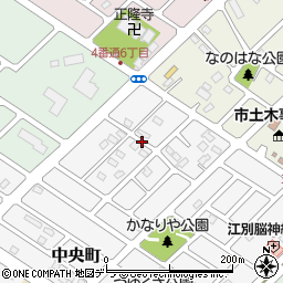 北海道江別市中央町周辺の地図