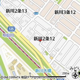 北海道札幌市北区新川２条12丁目周辺の地図