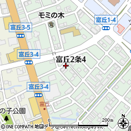 北海道札幌市手稲区富丘２条周辺の地図