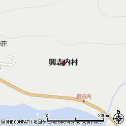 北海道泊村（古宇郡）興志内村周辺の地図