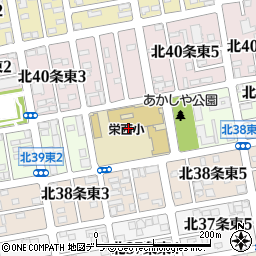 札幌市役所子ども未来局　子ども育成部栄西小はんのき児童会館周辺の地図