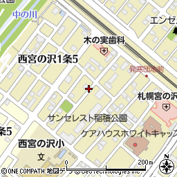 北海道札幌市手稲区西宮の沢１条周辺の地図