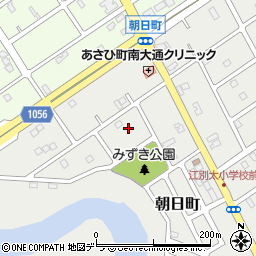 北海道江別市朝日町周辺の地図