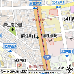 北海道札幌市北区麻生町1丁目6周辺の地図