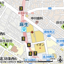 ダイソー札幌東光ストア麻生店周辺の地図