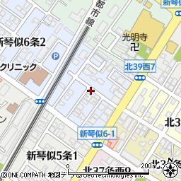 〒001-0906 北海道札幌市北区新琴似六条の地図