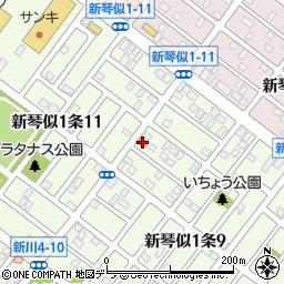 札幌新琴似一条郵便局 ＡＴＭ周辺の地図