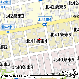 北海道札幌市東区北４１条東4丁目周辺の地図