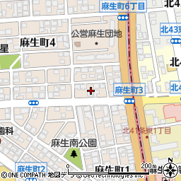 北海道札幌市北区麻生町3丁目2周辺の地図