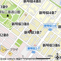 北海道札幌市北区新琴似３条周辺の地図