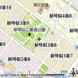 北海道札幌市北区新琴似３条8丁目周辺の地図