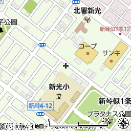 北海道札幌市北区新琴似１条12丁目周辺の地図