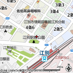 江別駅前周辺の地図