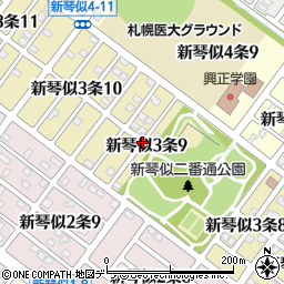 北海道札幌市北区新琴似３条9丁目周辺の地図