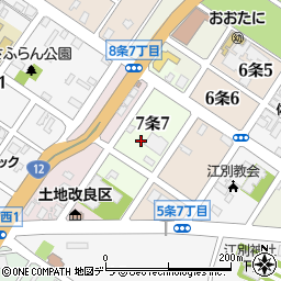 北海道江別市７条周辺の地図