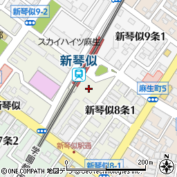 新琴似駅前緑地周辺の地図