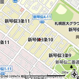 北海道札幌市北区新琴似３条10丁目周辺の地図