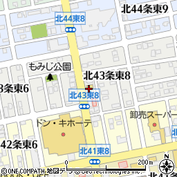 株式会社富士メガネ　北４３条店周辺の地図