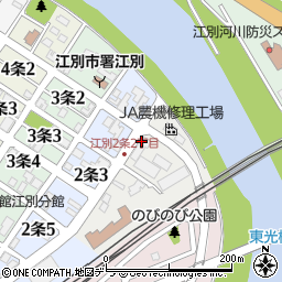 道央農協江別支所食料検査所周辺の地図
