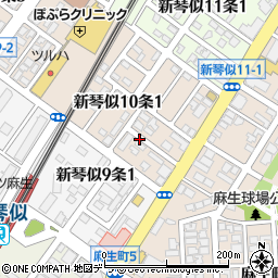 北海道札幌市北区新琴似１０条1丁目1周辺の地図