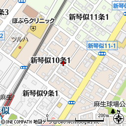 北海道札幌市北区新琴似１０条1丁目周辺の地図
