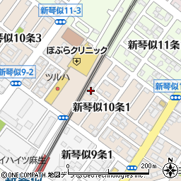 北海道札幌市北区新琴似１０条1丁目2周辺の地図