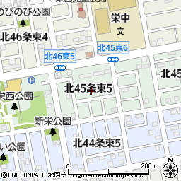 北海道札幌市東区北４５条東5丁目周辺の地図