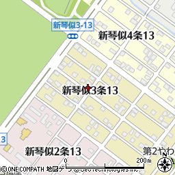 北海道札幌市北区新琴似３条13丁目周辺の地図