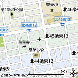 北海道札幌市東区北４５条東12丁目周辺の地図