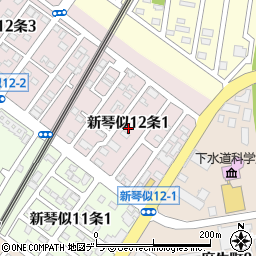 〒001-0912 北海道札幌市北区新琴似十二条の地図