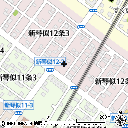 北海道札幌市北区新琴似１２条2丁目2周辺の地図