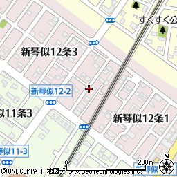 北海道札幌市北区新琴似１２条2丁目周辺の地図
