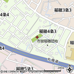 札幌市役所都市局　稲穂集会所周辺の地図