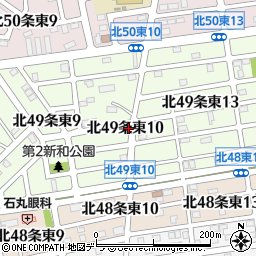 北海道札幌市東区北４９条東10丁目周辺の地図