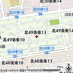 北海道札幌市東区北４９条東13丁目周辺の地図