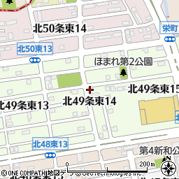 北海道札幌市東区北４９条東14丁目周辺の地図