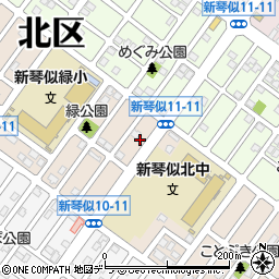 北海道札幌市北区新琴似１０条11丁目8周辺の地図