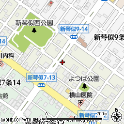 札幌新琴似八条西郵便局周辺の地図