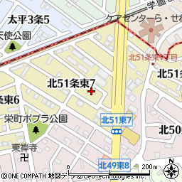 北海道札幌市東区北５１条東7丁目6-8周辺の地図
