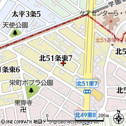北海道札幌市東区北５１条東7丁目6-20周辺の地図
