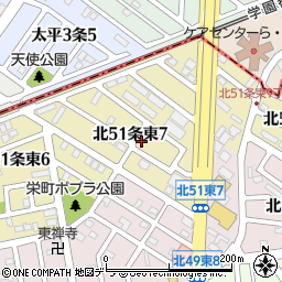 北海道札幌市東区北５１条東7丁目6-1周辺の地図