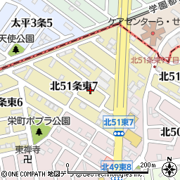 北海道札幌市東区北５１条東7丁目6-7周辺の地図