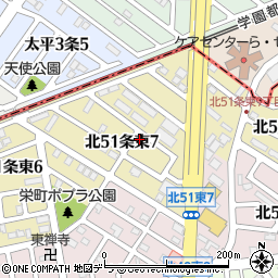 北海道札幌市東区北５１条東7丁目6-3周辺の地図