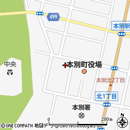 本別町図書館周辺の地図