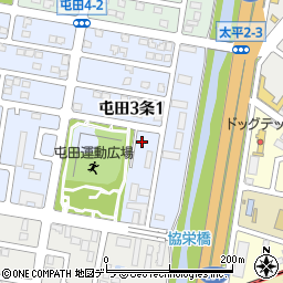 屯田３条１丁目テラスハウスＢ棟周辺の地図