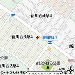 セブンイレブン札幌新川西３条店周辺の地図